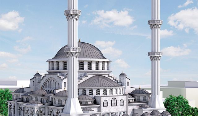 Atila Aydıner'in inşaatını başlattığı Hoca Hayri Efendi Merkez Camii’nde çalışmalar sürüyor