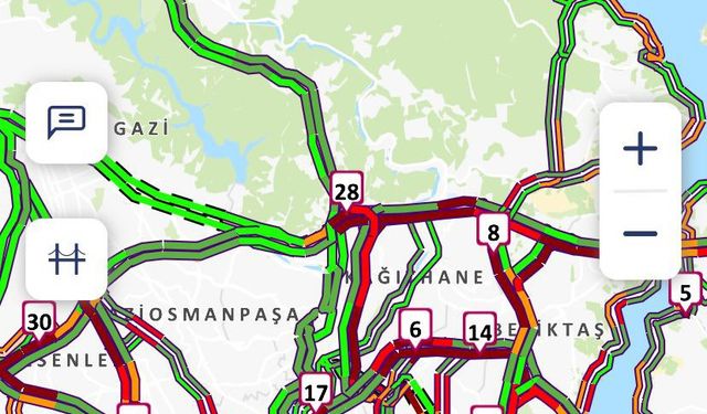 İstanbul'da trafik yoğunluğu yüzde 80’e ulaştı
