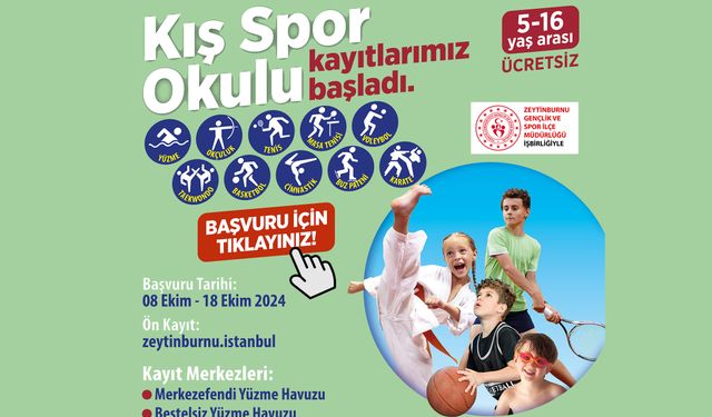 Zeytinburnu’nda Kış Spor Okulları 4. dönem kayıtları başladı