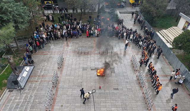 Gaziosmanpaşa Belediyesi'nden yangın tatbikatı