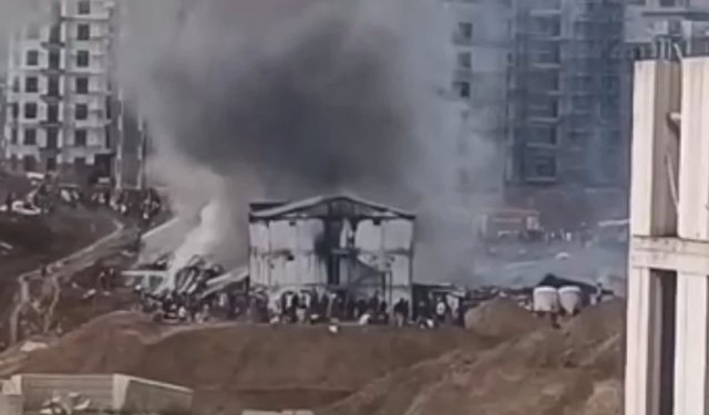 İstanbul'da işçi konteynerinde yangın