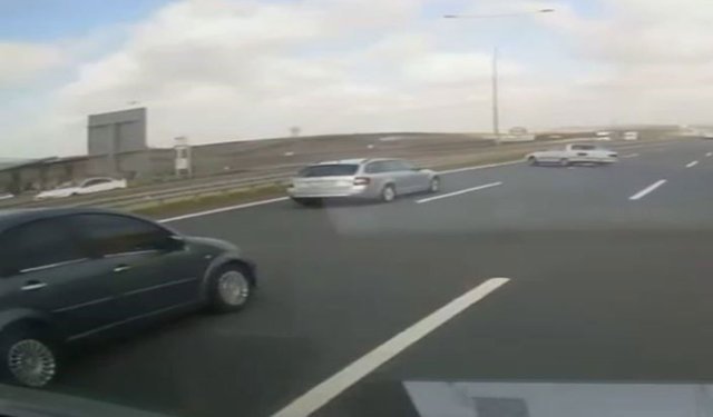 Arnavutköy’de tehlikeli sürüş kamerada