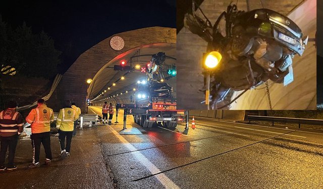 Kuzey Marmara’da otomobil tünel girişine saplandı: 1 ölü