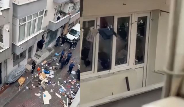 Kağıthane’de korku dolu anlar: Camları kırdı, eşyaları attı