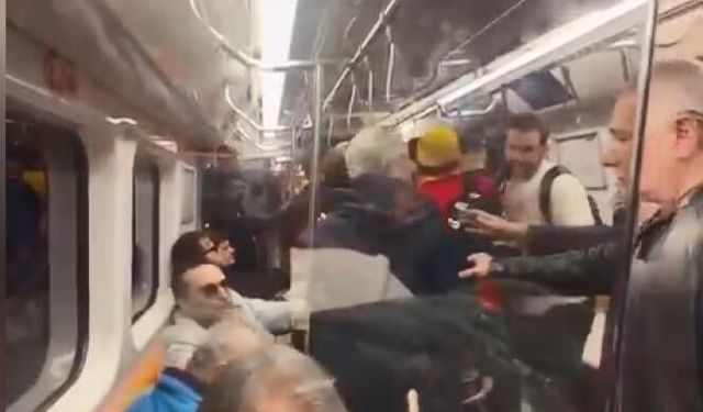 Sarıyer'de metroda küfürlü tezahürat kavgası