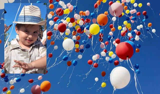 Metehan bebek için gökyüzüne balonlar bırakıldı