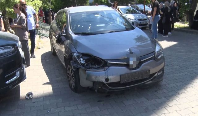 Sınav heyecanı kazaya dönüştü: Fren yerine gaza bastı