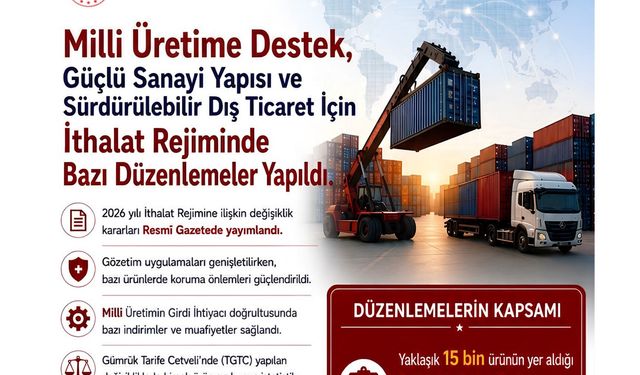 İthalat rejiminde 150 ürün kategorisinde güncelleme yapıldı