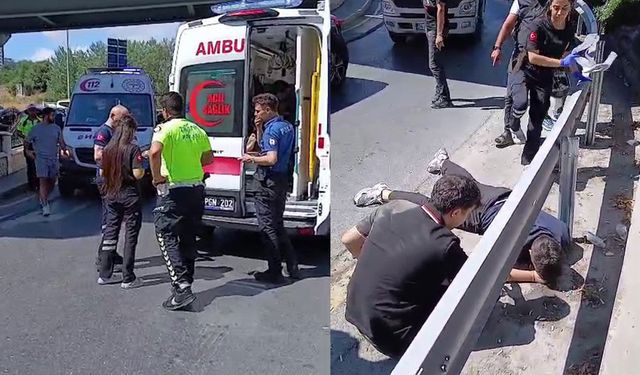 Esenler'de korkutan motosiklet kazası! Yolcu hastanelik oldu