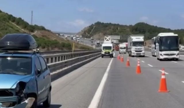 Beykoz Kuzey Marmara Otoyolu’nda otomobil, yolcu otobüsüne çarptı