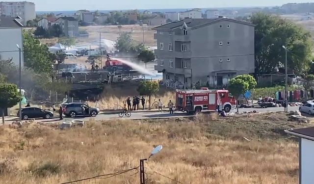 Silivri’de otluk alanda çıkan yangın söndürüldü