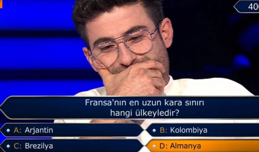 
Yarışmacı Recep Murat Yalçınkaya, Milyoner'de başarılı bir performans sergiledi. 
