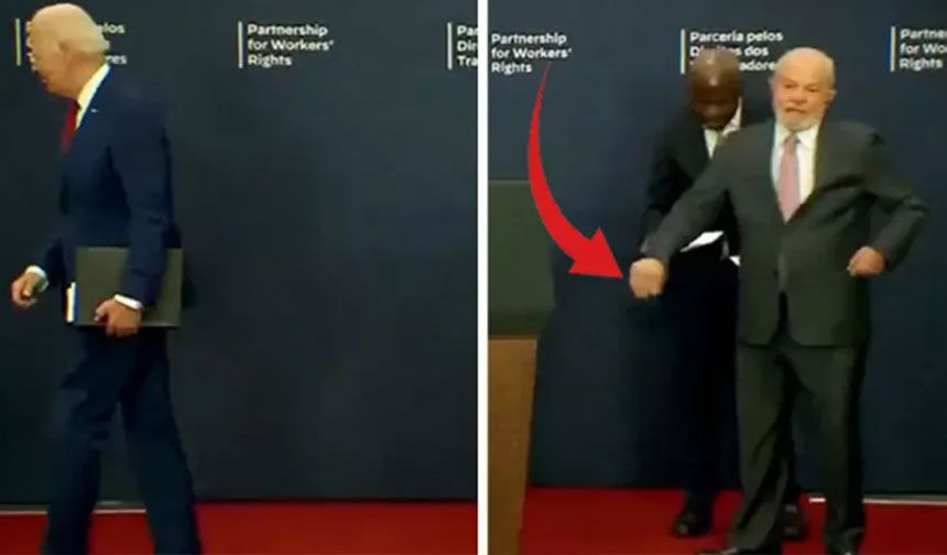 Brezilya Devlet Başkanı elini sıkmayan Joe Biden'a el hareketiyle gösterdi