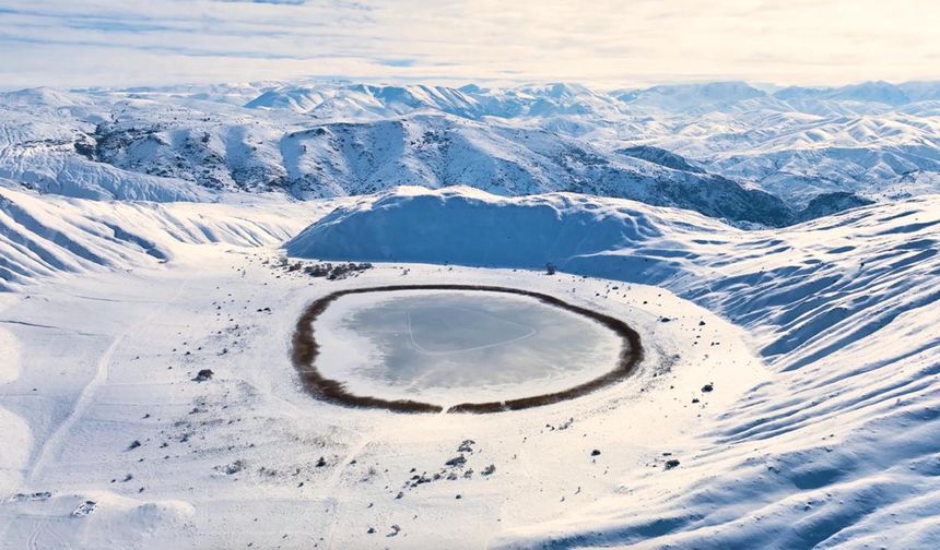 Doğanın nazarlığı beyaza büründü