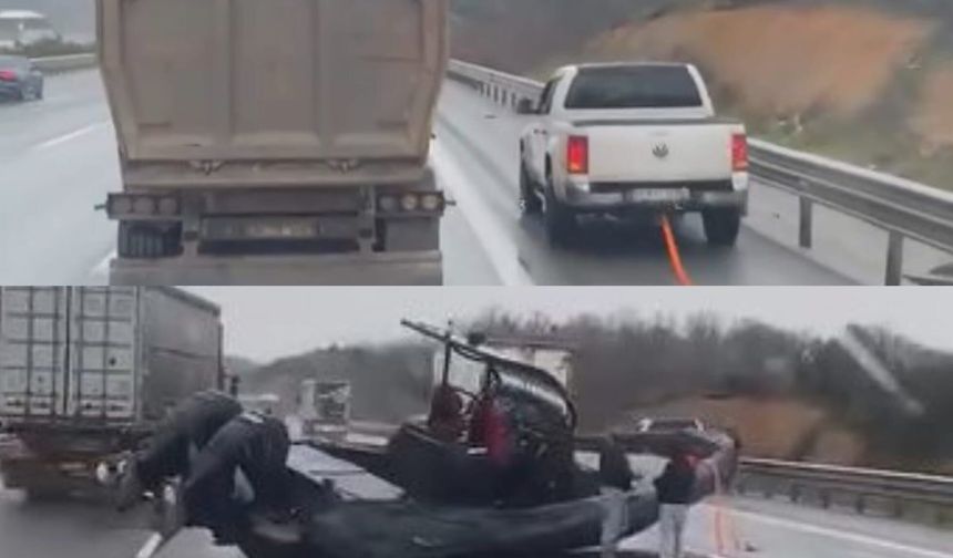 Sıra dışı kaza: tekne yola düştü!