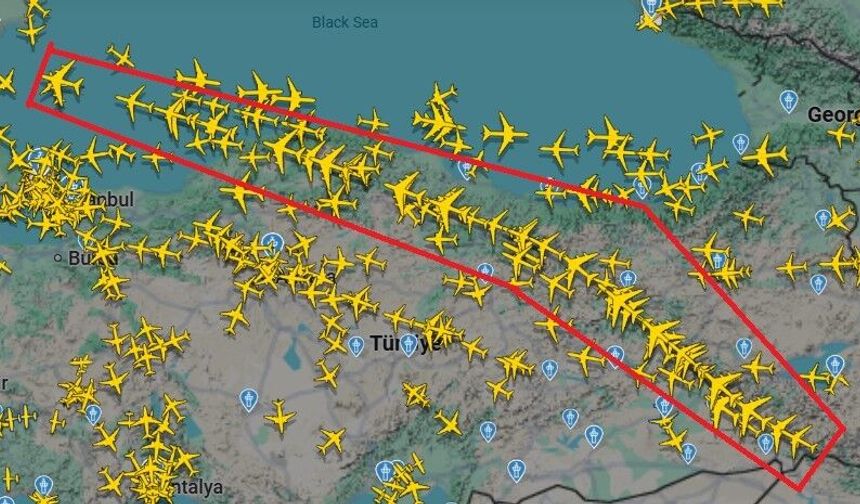 Uçaklar Türkiye üzerinden Avrupa’ya tek bir rotada geçti