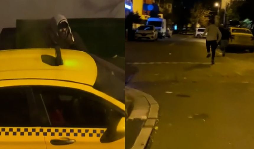 Park halindeki taksiye dadanan hırsızı mahalleli kovaladı