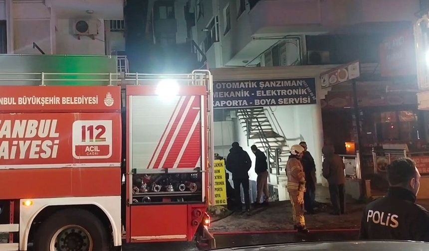 Maltepe’de tamirhanede alevler yükseldi