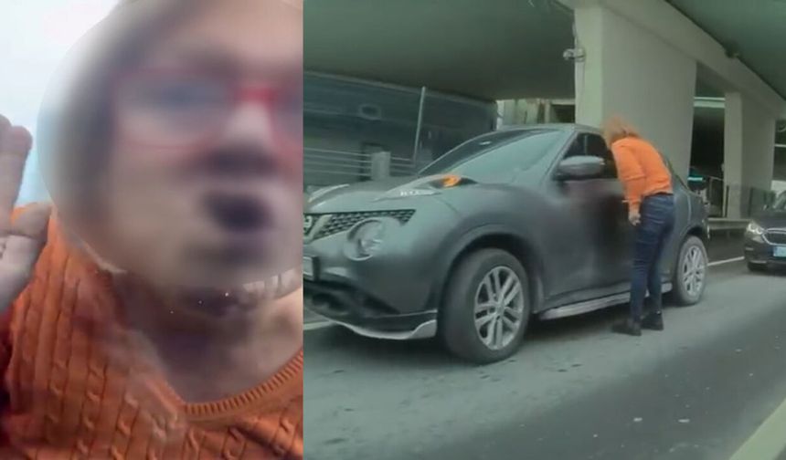 Trafikte çıldırdı! Camı yumruklayıp aynayı kırdı