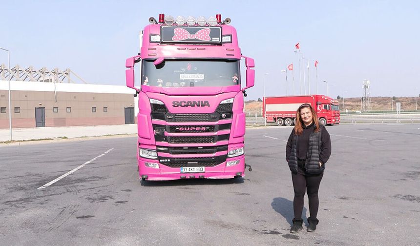 Pembe TIR'ıyla Avrupa'ya açıldı, gören bir daha bakıyor