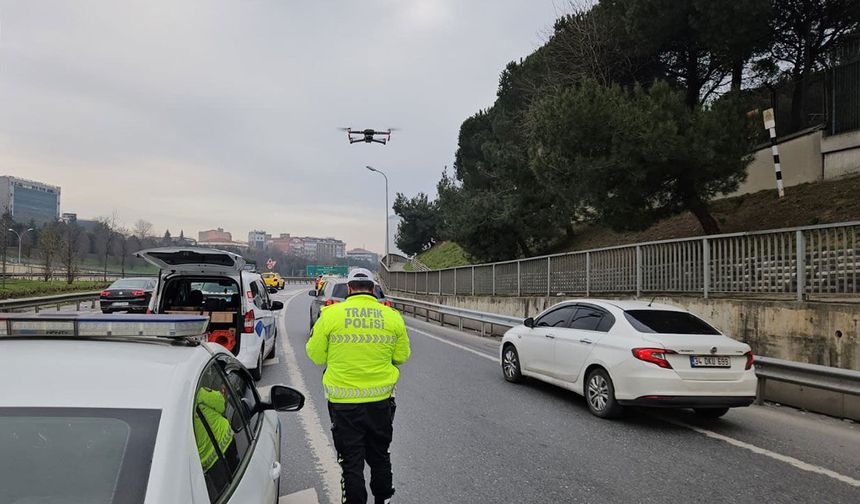 Sarıyer’de trafik ihlallerine dronlu denetim