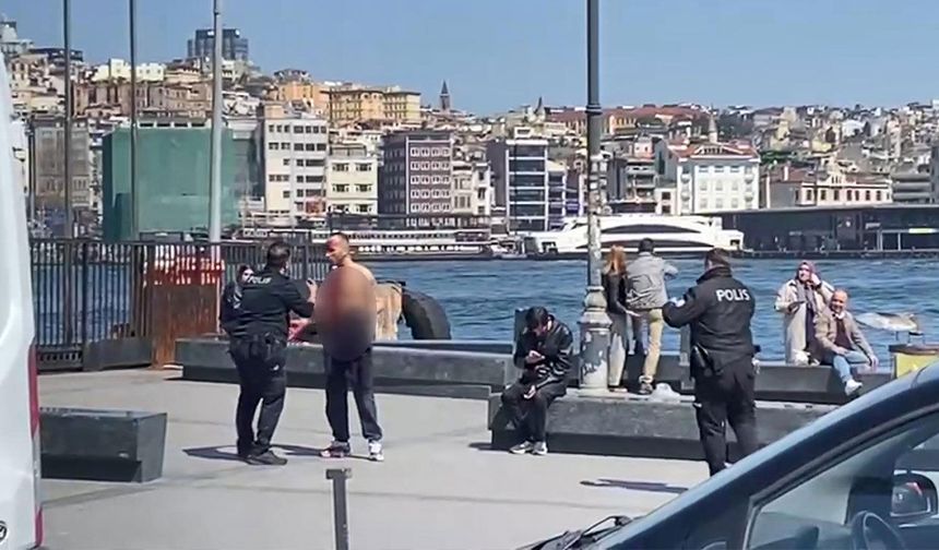 Sirkeci sahilinde korku dolu anlar