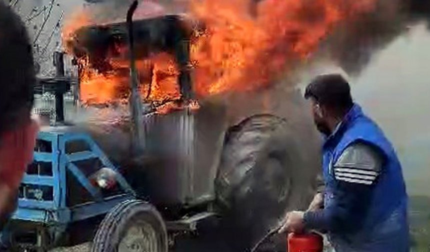 Avcılar’da traktör alev topuna döndü