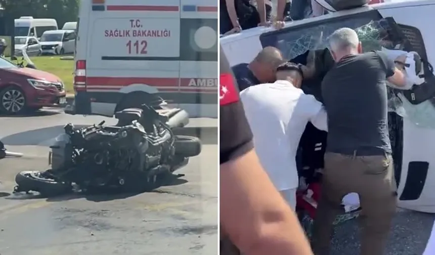 Ambulans ile motosiklet çarpıştı: 4 yaralı