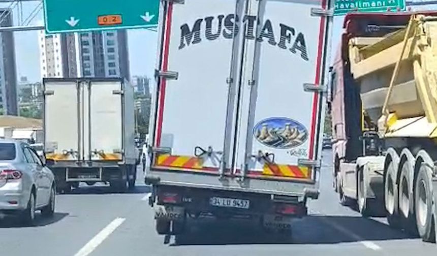 İstanbul trafiğinde tehlike saçan kamyon kamerada