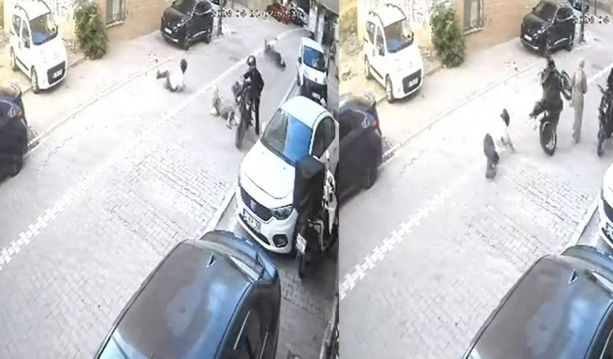 Gaza fazla bastı, motosiklet kontrolden çıktı: Kadına çarptı