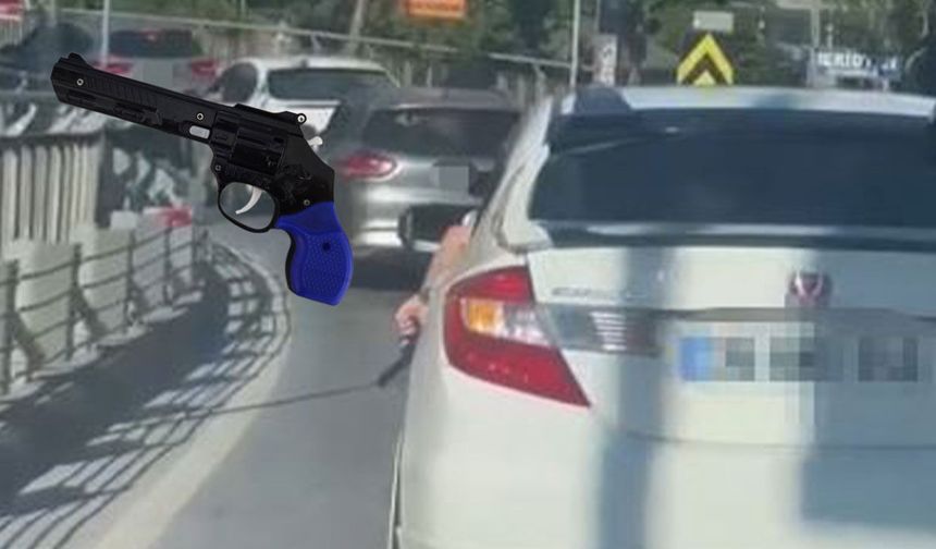 Sarıyer’de trafikte silah görüntüsü: Şüpheli yakalandı