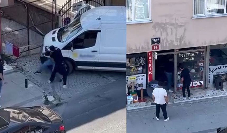 Ataşehir'de sokak ortasında tekme tokat kavga kamerada