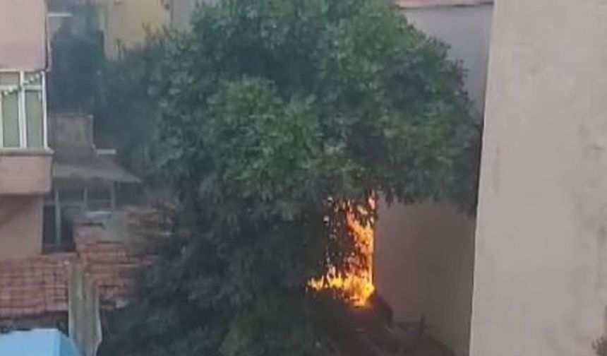 Küçükçekmece'de 4 katlı binada çıkan yangın söndürüldü