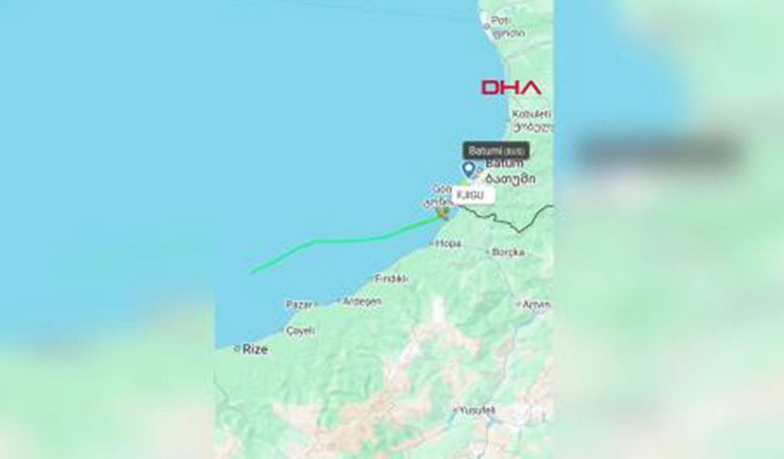Rize açıklarında uçak denize acil iniş yaptı