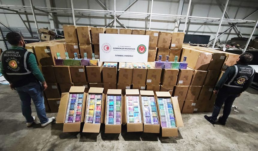 İstanbul'da 310,5 milyon liralık kaçak elektronik sigara ele geçirildi