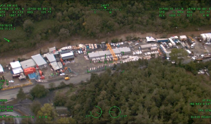 İstanbul'da selde zarar gören bölgelerde helikopterli denetim