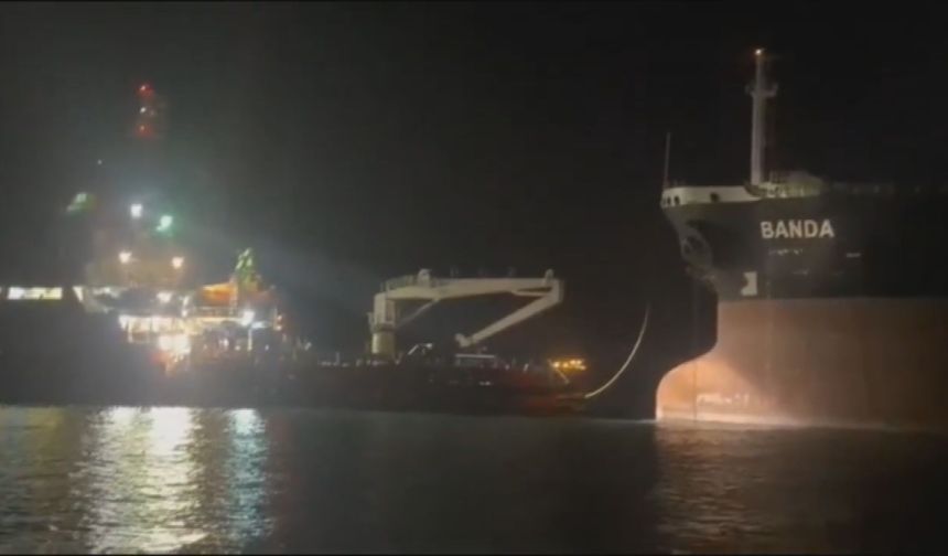 Sarıyer'de sürüklenen tanker kurtarıldı