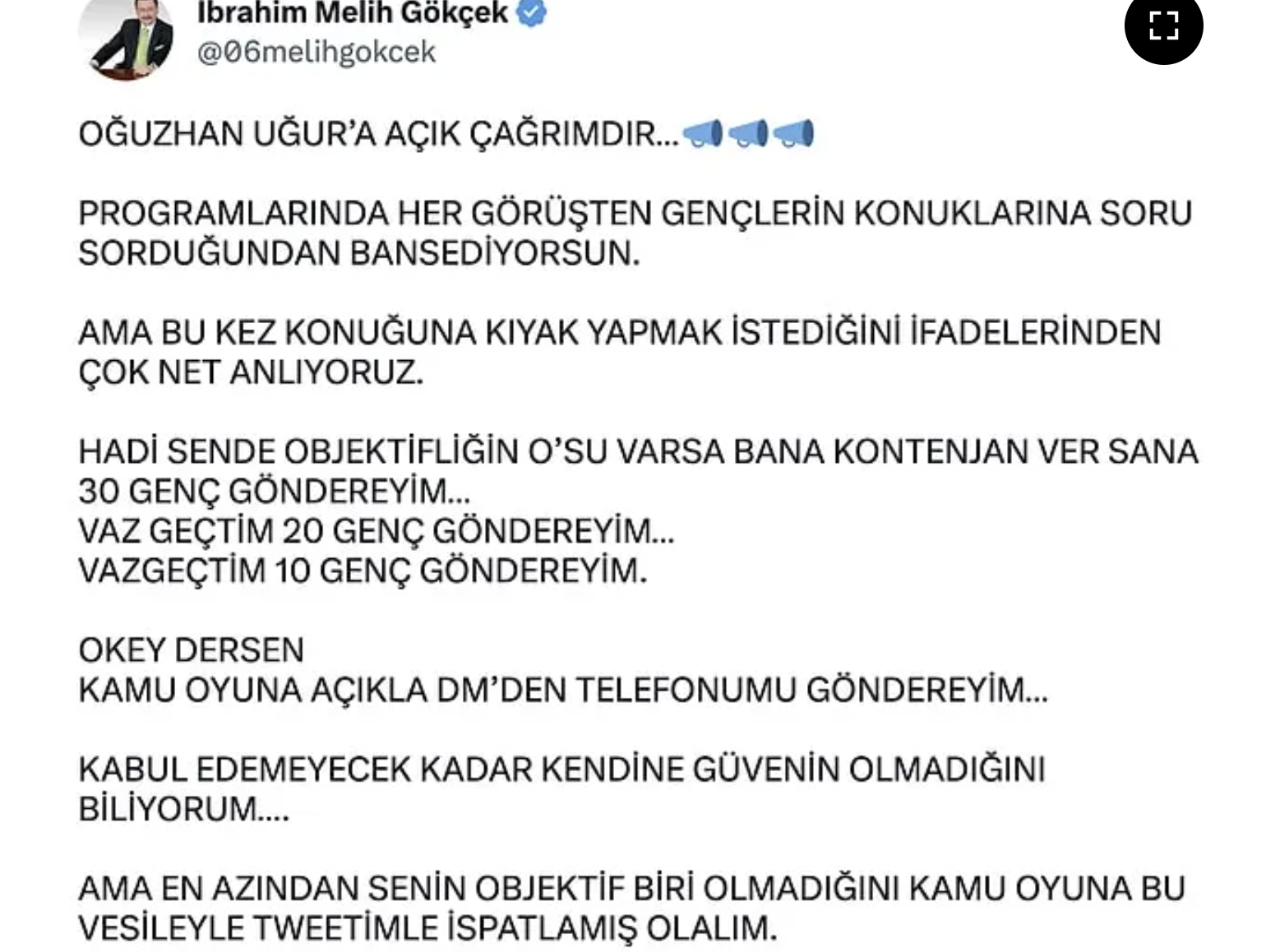 oğuzhan Uğur'dan emlih gökçek'e Kılıçdaroğlu yanıtı 