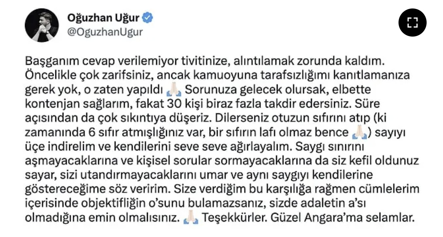 oğuzhan Uğur'dan Melih gökçek'e Kılıçdaroğlu yanıtı 