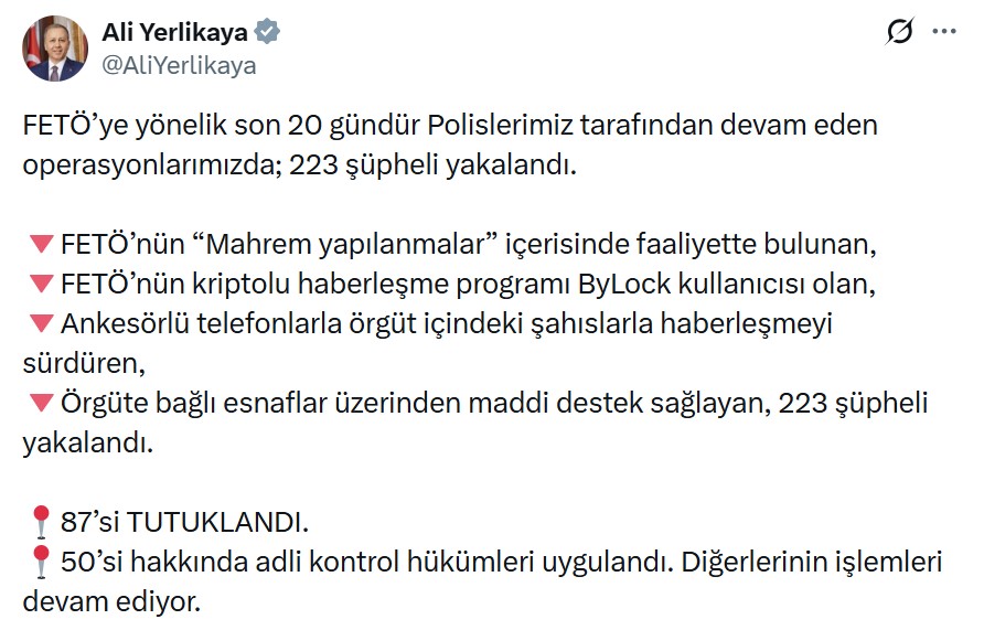 45 I L D E F E T O O P E R A S Y O N U 87 T U T U K L A M A 1099885 326515