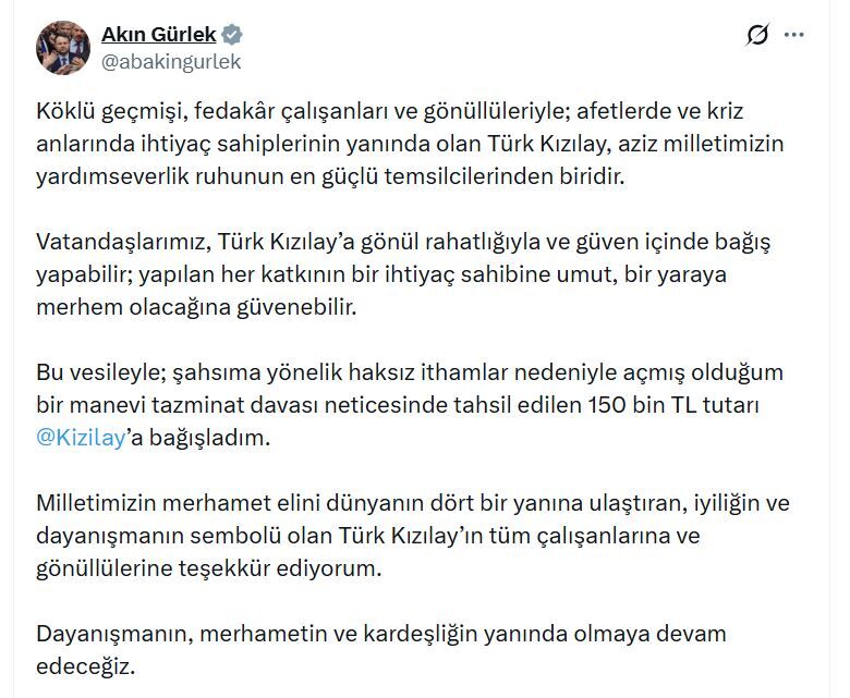 B A K A N G U R L E K T U R K K I Z I L A Y A 150 B I N L I R 1408726 418505